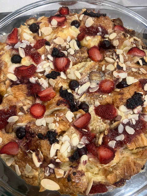 Dessert Platter - Almond Croissant Berry Pudding