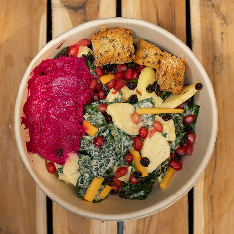 Apple Kale Beet Hummus Salad