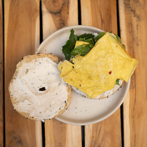 Egg Cream Cheese  Bagel with Beef Pastrami