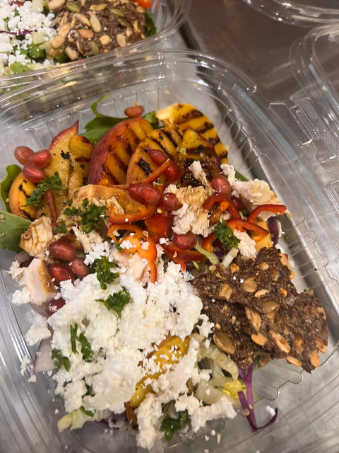 Grilled Peach Chicken Feta Salad