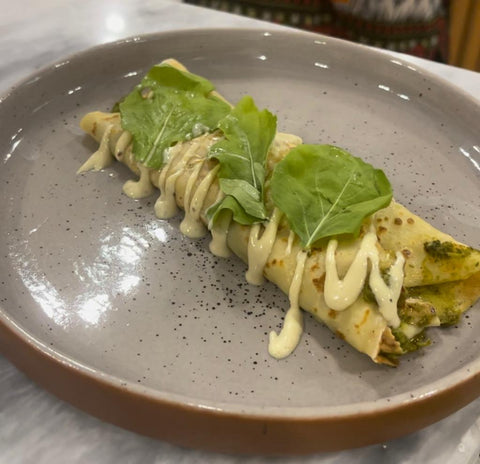 Pesto Chicken Crepe With Cheese